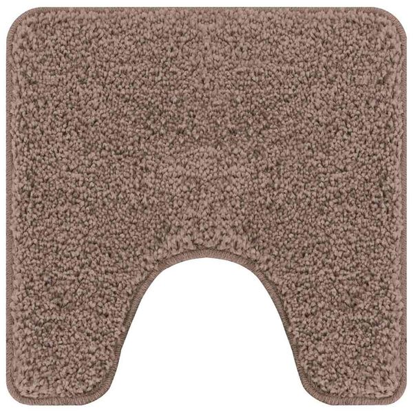 vidaXL Tapis de bain antid&eacute;rapant avec d&eacute;coupe pour toilette Marron