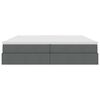vidaXL Lit avec rangement et matelas Gris fonc&eacute; 200 x 200 cm Polyester