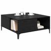 vidaXL Table basse Ch&ecirc;ne noir 80 x 80 x 36,5 cm Bois d'ing&eacute;nierie