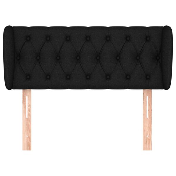 vidaXL T&ecirc;te de lit avec oreilles Noir 93x23x78/88 cm Tissu