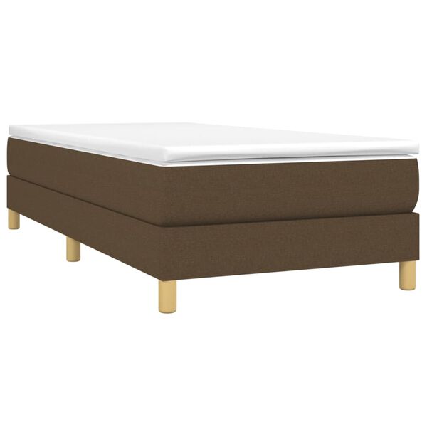 vidaXL Sommier &agrave; lattes de lit avec matelas Marron fonc&eacute; 90x200 cm