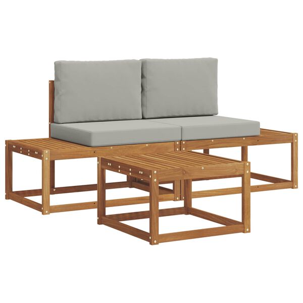 vidaXL Ensemble de canap&eacute;s d'ext&eacute;rieur avec coussin 3 pcs Naturel