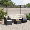 vidaXL Salon de jardin 6 pcs avec coussins noir résine tressée