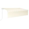 vidaXL Auvent automatique store capteur de vent et LED 6x3 m Cr&egrave;me
