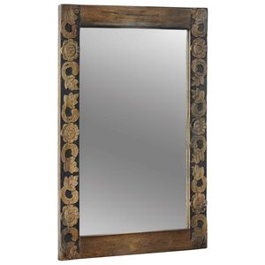 vidaXL miroir mural Brun Noy&eacute; 70 x 50 cm Bois d'ing&eacute;nierie et verre