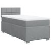 vidaXL Sommier &agrave; lattes de lit avec matelas gris clair 80x200 cm tissu
