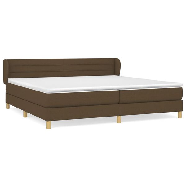 vidaXL Sommier &agrave; lattes de lit avec matelas Marron fonc&eacute; 200x200 cm