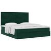 VidaXL Cadre de lit ottoman avec matelas vert fonc&eacute; 180x200cm velours