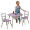 KidKraft Table de rangement et chaises enfant Ronde Lavande et blanc