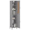 vidaXL Buffet haut Sonoma gris 34,5x34x180 cm Bois d'ing&eacute;nierie