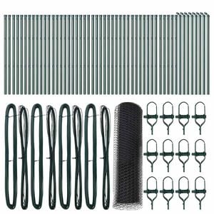 vidaXL Fixation au sol hexagonale 100 x 0,8 m Acier recouvert de PVC