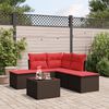 vidaXL Salon de jardin 6 pcs avec coussins marron r&eacute;sine tress&eacute;e