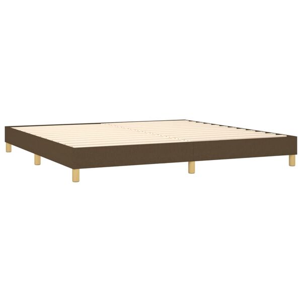 vidaXL Sommier &agrave; lattes de lit avec matelas Marron fonc&eacute; 200x200 cm