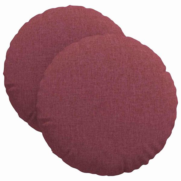 vidaXL Coussins de siège 2 pcs Bordeaux Ø40 x 13 cm tissu