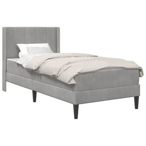 vidaXL Cadre de lit avec matelas Gris clair 80 x 200 cm Velours