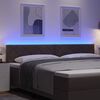 vidaXL Tête de lit avec des lumières à LED Marron 200 cm tissu