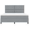 vidaXL Lit &agrave; ressorts avec bandes LED Gris clair 180 x 200 cm tissu