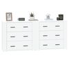 vidaXL Buffets 2 pcs blanc bois d'ingénierie