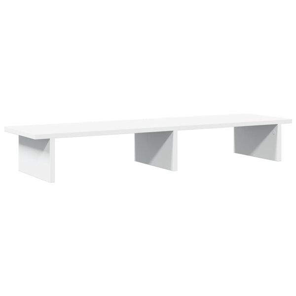 vidaXL Support de moniteur blanc 100x27x15 cm bois d'ing&eacute;nierie
