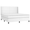 vidaXL Sommier &agrave; lattes de lit matelas LED Blanc 180x200 cm Similicuir