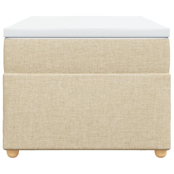 vidaXL Sommier à lattes de lit avec matelas Crème 80x200 cm Tissu
