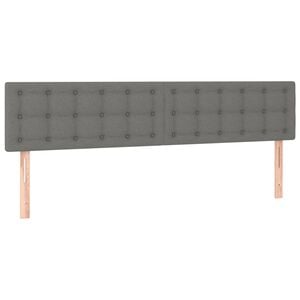 vidaXL T&ecirc;tes de lit Gris fonc&eacute; 160x5x78/88 cm Tissu