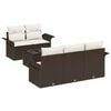 vidaXL Ensemble de canap&eacute; de jardin avec coussin 6 pcs Marron et Cr&egrave;me