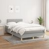 vidaXL Sommier &agrave; lattes de lit et matelas gris clair 120x190 cm tissu