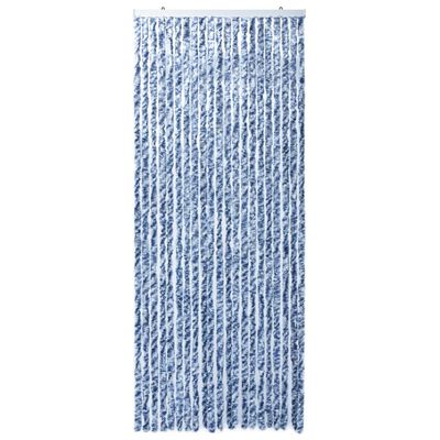 vidaXL Moustiquaire Bleu blanc et argenté 90x220 cm Chenille