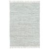 vidaXL Tapis Chindi tiss&eacute; &agrave; la main Cuir 190 x 280 cm Gris clair
