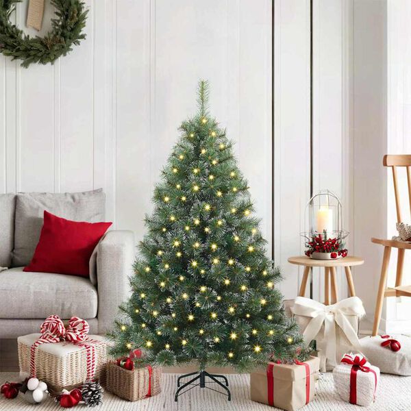 vidaXL Sapin de No&euml;l artificiel avec 150 LED Vert 120 cm PE et PVC