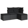 vidaXL Salon de jardin 4 pcs avec coussins noir r&eacute;sine tress&eacute;e
