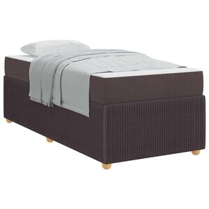 vidaXL Cadre de lit avec matelas Marron fonc&eacute; 90 x 200 cm tissu