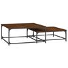 vidaXL Tables basses gigognes 2 pcs ch&ecirc;ne marron bois d'ing&eacute;nierie