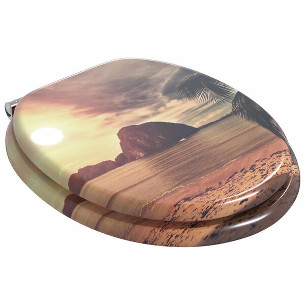 vidaXL Si&egrave;ge de toilette &agrave; fermeture douce Orange 44 x 38 cm