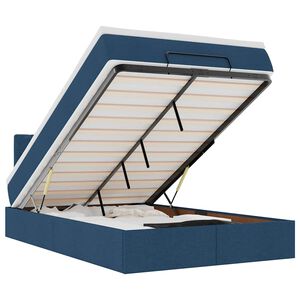 vidaXL Lit ottoman avec matelas bleu 120x200 cm tissu