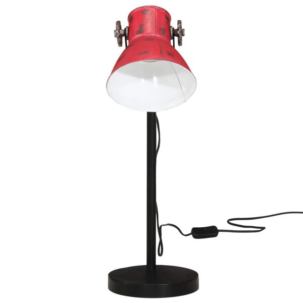 vidaXL Lampe de bureau 25 W rouge d&eacute;lav&eacute; 17x17x60 cm E27