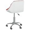 vidaXL Chaise pivotante &agrave; d&icirc;ner Rouge bordeaux et blanc Similicuir