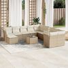 vidaXL Salon de jardin avec coussins 12 pcs beige r&eacute;sine tress&eacute;e