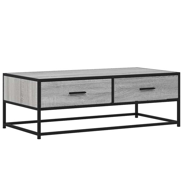 vidaXL Table basse sonoma gris 100x50x35 cm bois d'ingénierie et métal