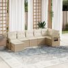 vidaXL Salon de jardin avec coussins 7 pcs beige r&eacute;sine tress&eacute;e
