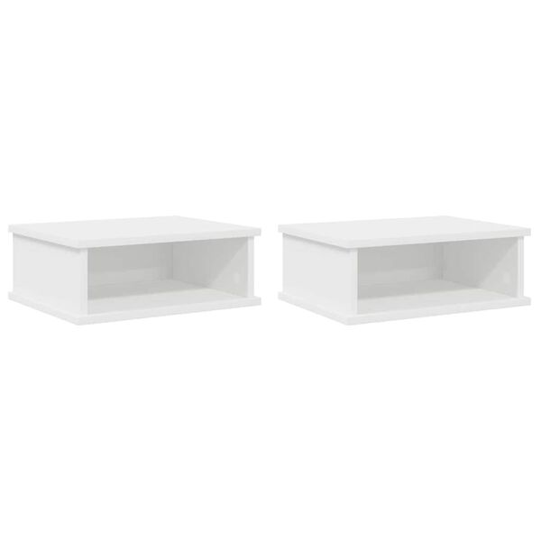 vidaXL Table de chevet 2 pcs Blanc 40 x 31 x 15 cm Bois d'ing&eacute;nierie