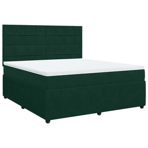 vidaXL Sommier &agrave; lattes de lit et matelas Vert fonc&eacute; 180x200cm Velours