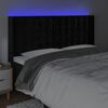vidaXL T&ecirc;te de lit &agrave; LED Noir 203x16x118/128 cm Velours