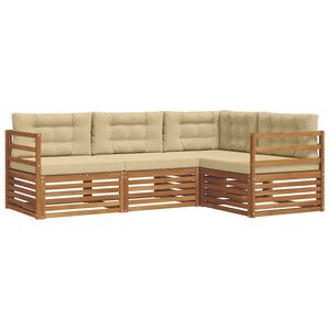 vidaXL Ensemble de canap&eacute;s d'ext&eacute;rieur 4 pc 4 place Naturel et Beige