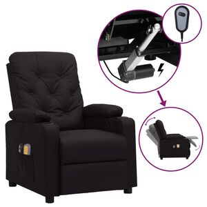 vidaXL Fauteuil &eacute;lectrique de massage Noir Similicuir
