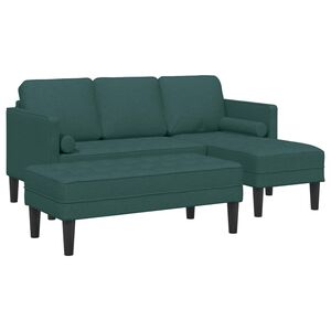 vidaXL Ensemble de Canap&eacute;s avec coussin 2 pcs Vert fonc&eacute; Polyester