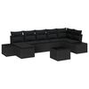 vidaXL Ensemble de canap&eacute; de jardin 8 pc Noir polyrotin