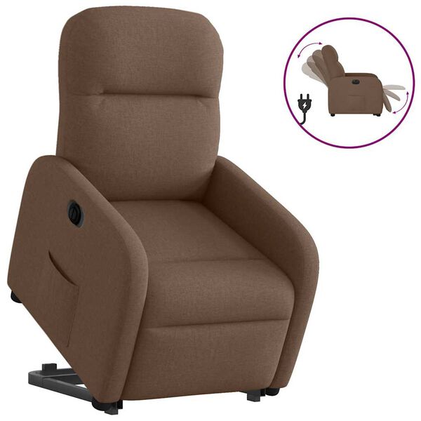 vidaXL Fauteuil inclinable &eacute;lectrique marron tissu