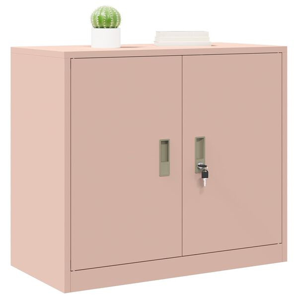 vidaXL Armoire de rangement Rose 80 x 40 x 70 cm Acier